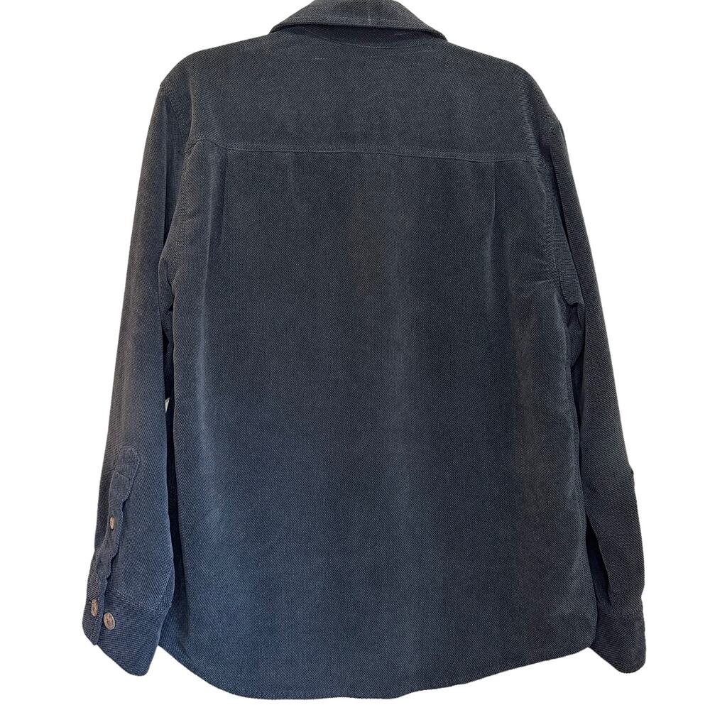 Kahala Black Corduroy Lined Shirt Jacket Mens Small Wood Buttons Flaw - Picture 5 of 10